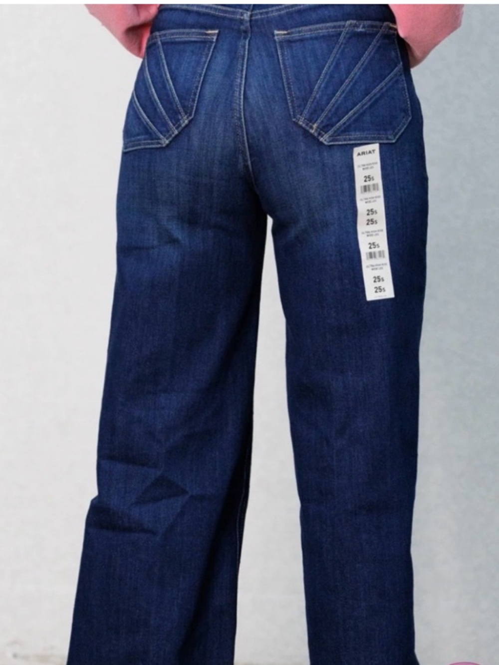 Ariat Ultra High Rise Wide Leg Denim Blue Jeans. Size 25R. - Picture 7 of 7